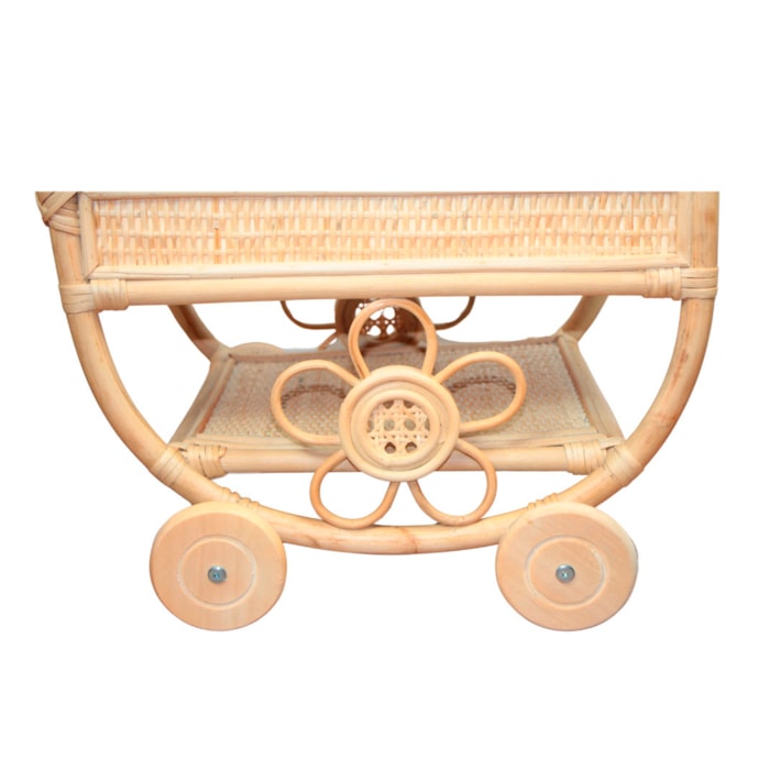 Carrinho de Cha de Rattan 35x45x45cm - Madel Home