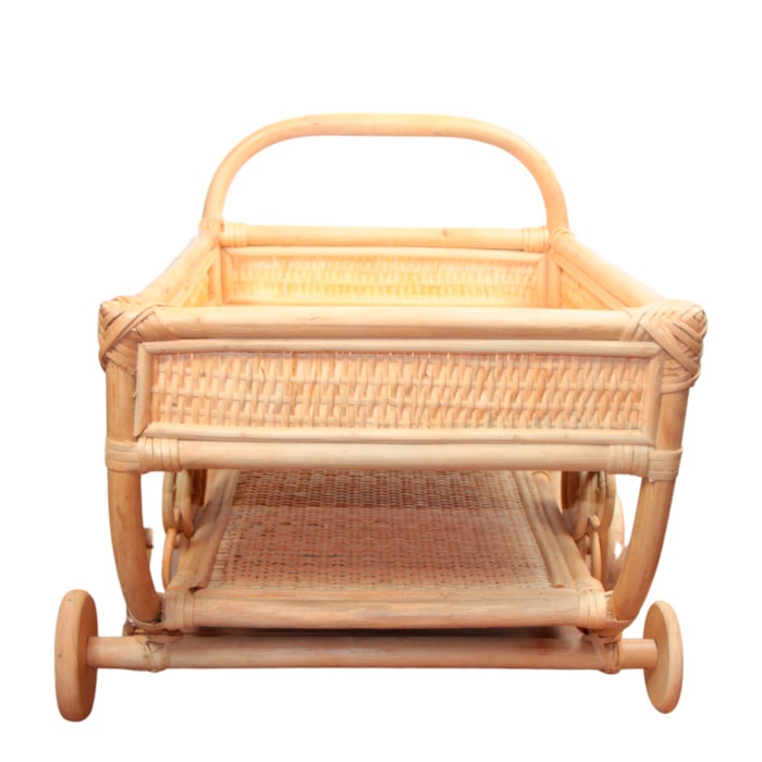Carrinho de Cha de Rattan 35x45x45cm - Madel Home
