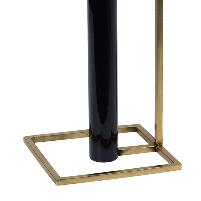 Castiçal de Metal Preto com Dourado - 20,5cm - Madel Home