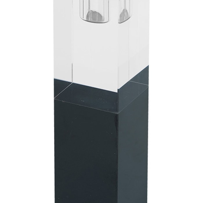 Castiçal de Vidro Transparente Preto G - 18cm - Madel Home