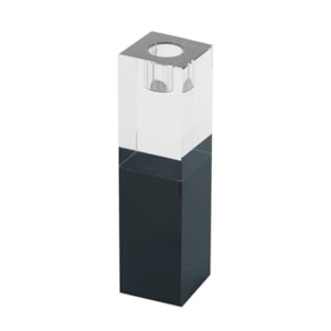 Castiçal de Vidro Transparente Preto G - 18cm