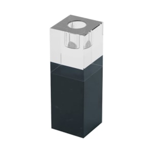 Castiçal de Vidro Transparente Preto M - 14cm