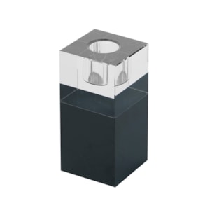 Castiçal de Vidro Transparente Preto P - 10cm