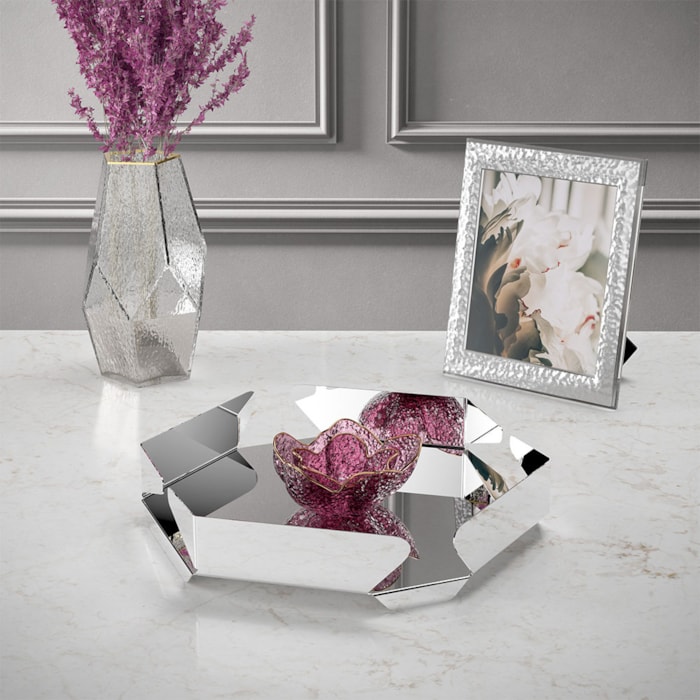 Centro de Mesa de Aço Inox Origami Wolff - 31cm - Madel Home