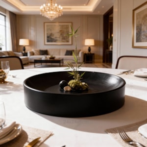 Centro de Mesa de Bambu Preto - 24cm