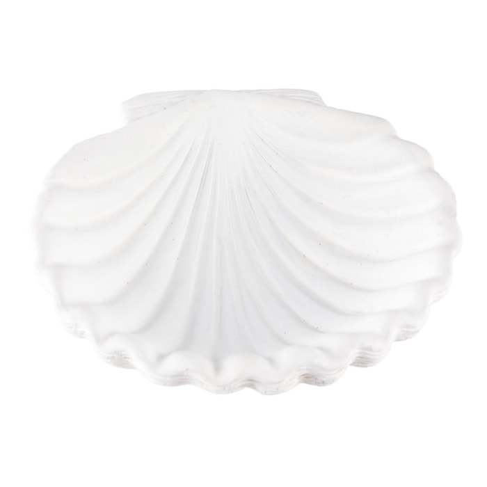 Centro de Mesa de Cimento Branco Concha - 15cm - Madel Home