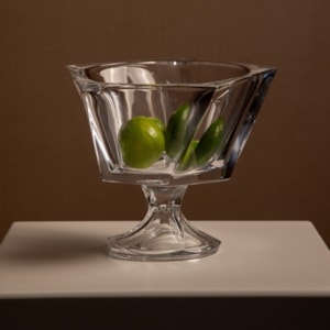 Centro de Mesa de Cristal Ecológico Incolor - 25,5cm