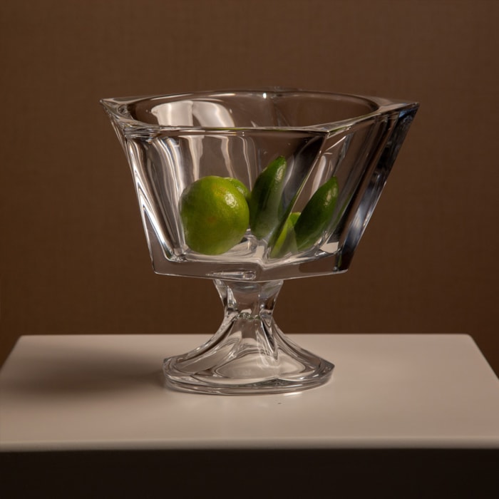Centro de Mesa de Cristal Ecológico Incolor - 25,5cm - Madel Home