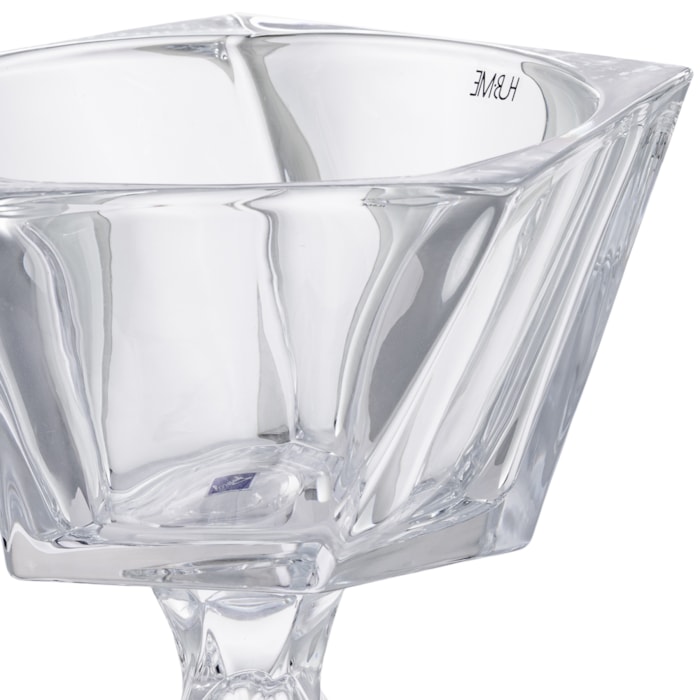 Centro de Mesa de Cristal Ecológico Incolor - 25,5cm - Madel Home