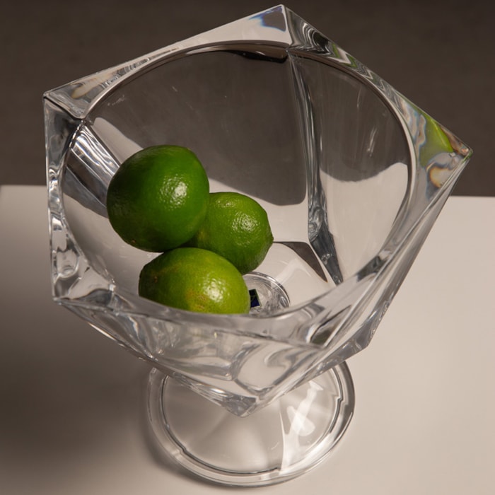 Centro de Mesa de Cristal Ecológico Incolor - 25,5cm - Madel Home