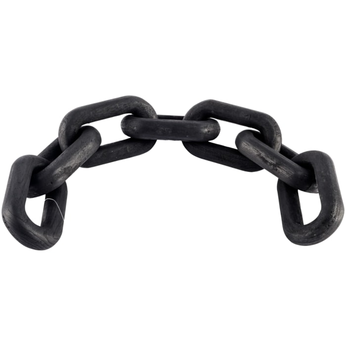 Centro de Mesa de Madeira Colar 7 Elos Preto - 70cm - Madel Home