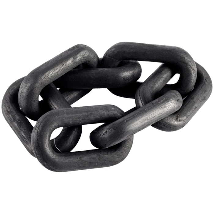 Centro de Mesa de Madeira Colar 7 Elos Preto - 70cm - Madel Home
