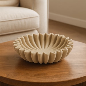 Centro de Mesa de Polirresina Bege - 27cm