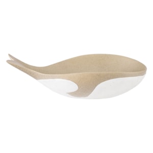 Centro de Mesa de Resina Baleia Branco Bege G - 40cm