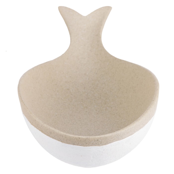 Centro de Mesa de Resina Baleia Branco Bege G - 40cm - Madel Home