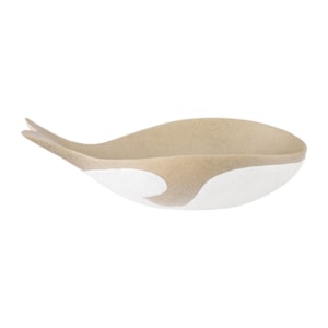 Centro de Mesa de Resina Baleia Branco Bege M - 30 cm
