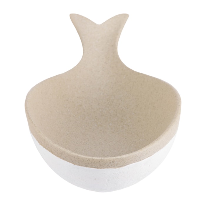 Centro de Mesa de Resina Baleia Branco Bege M - 30 cm - Madel Home
