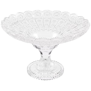 Centro de Mesa de Vidro Lapidado Incolor - 29cm