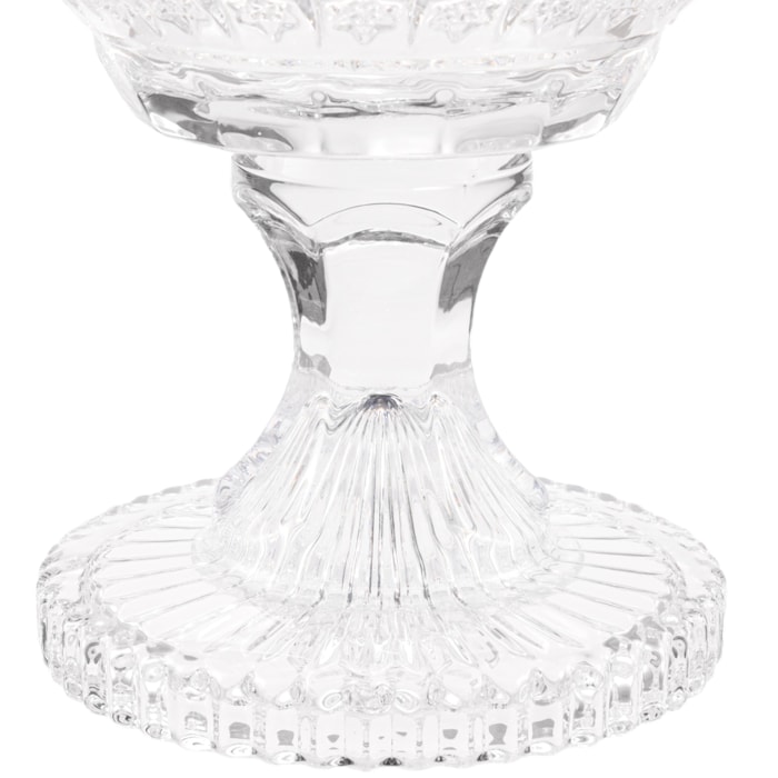 Centro de Mesa de Vidro Lapidado Incolor - 29cm - Madel Home