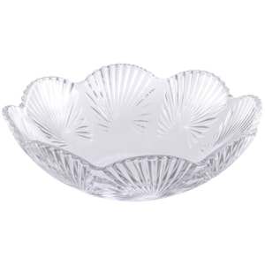 Centro de Mesa de Vidro Lapidado Ondulado - 32cm