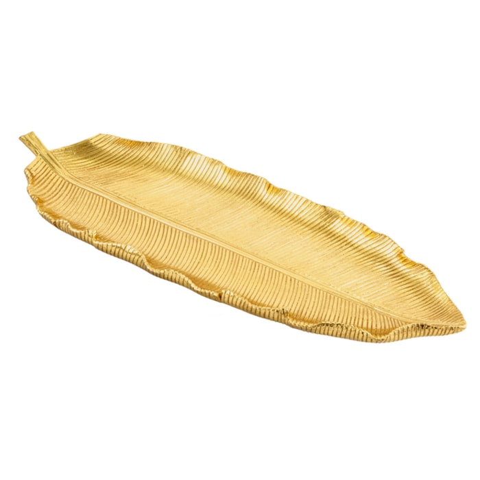 Centro de Mesa Folha de Polirresina Dourado - 48cm - Madel Home
