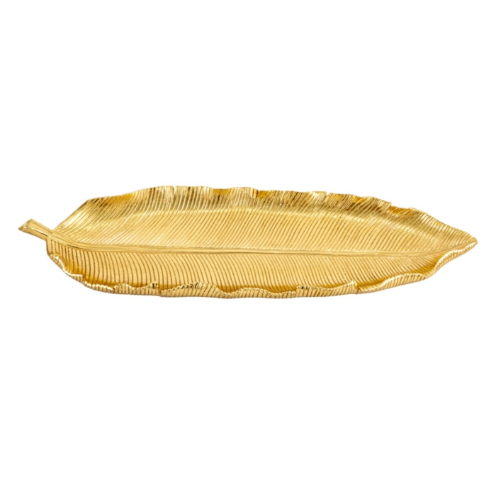 Centro de Mesa Folha de Polirresina Dourado - 48cm - Madel Home
