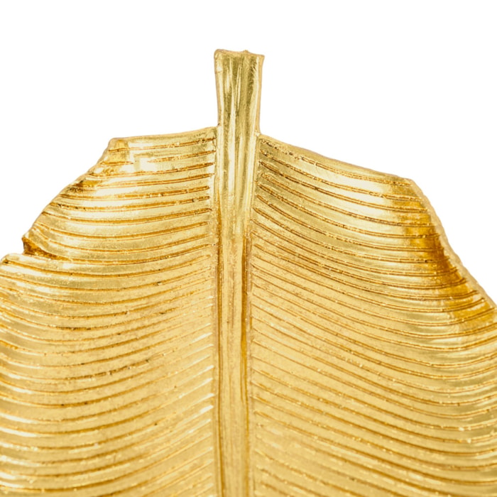 Centro de Mesa Folha de Polirresina Dourado - 48cm - Madel Home