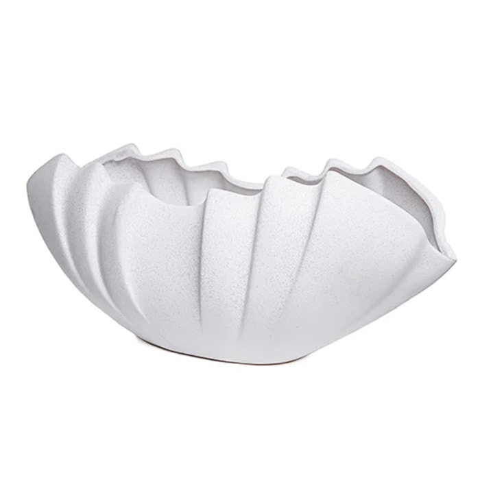 Centro de Mesa Onda de Cerâmica Branca - 48cm - Madel Home