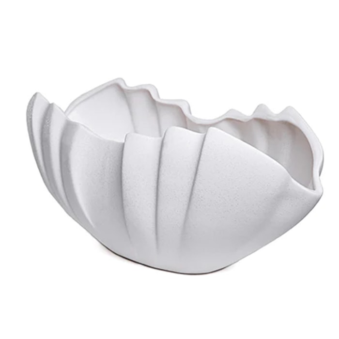 Centro de Mesa Onda de Cerâmica Branca - 48cm - Madel Home