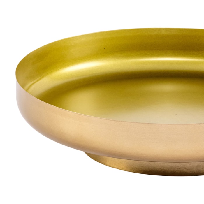 Centro de Mesa Redonda de Metal com Base - 34cm - Madel Home