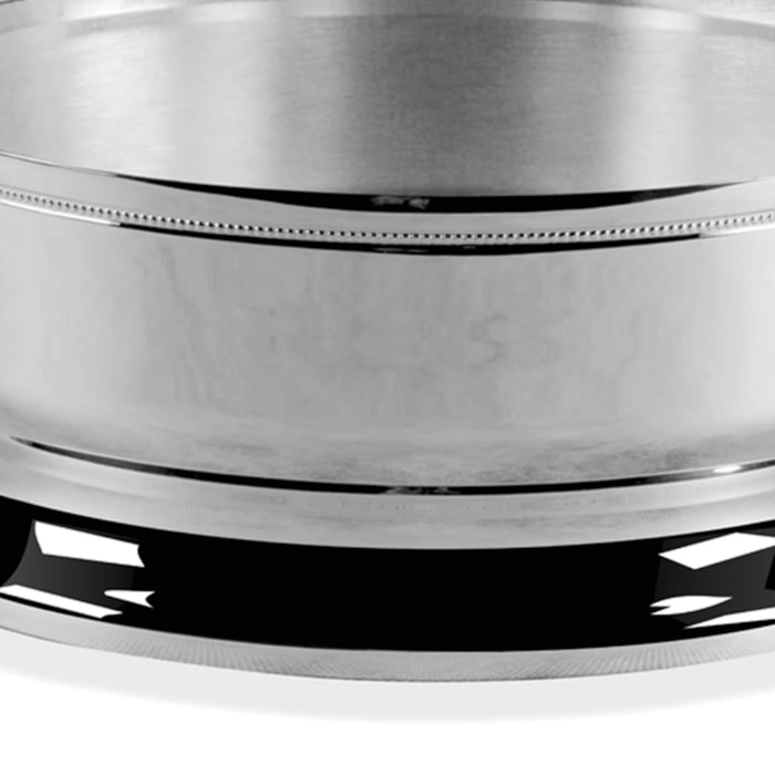 Centro de Mesa Silhouette Pérola Pequeno Níquel St. James - 24cm - Madel Home