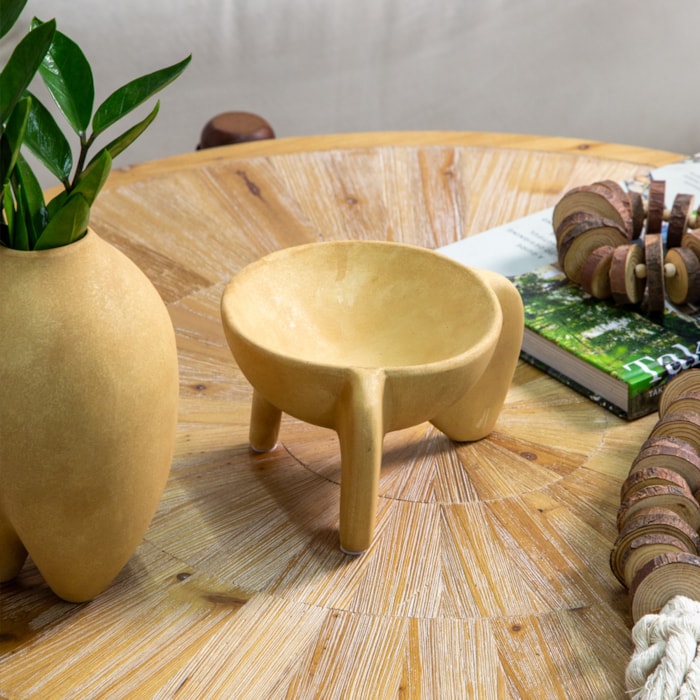 Centro de Mesa Solare em Cerâmica Bege - 19cm - Madel Home