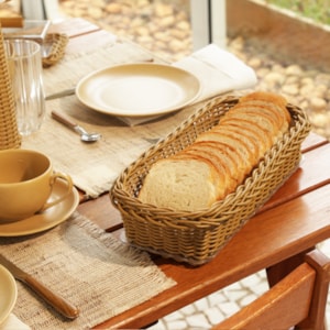 Cesta Pão de Forma em Vime Caramelo Itacaré - 35cm