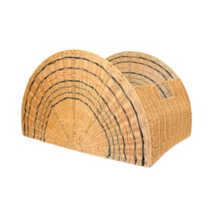 Cesto de Brinquedos de Rattan Arco-Íris