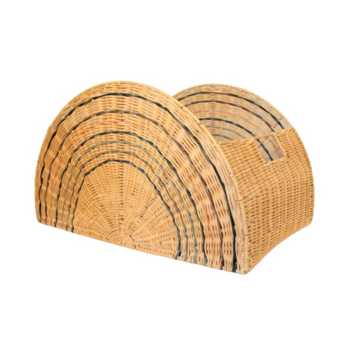 Cesto de Brinquedos de Rattan Arco-Íris - Madel Home