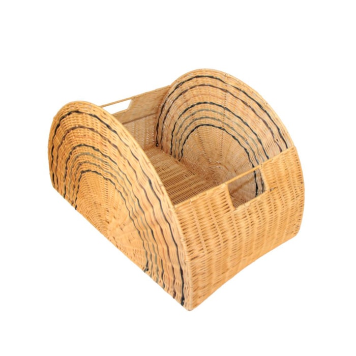 Cesto de Brinquedos de Rattan Arco-Íris - Madel Home