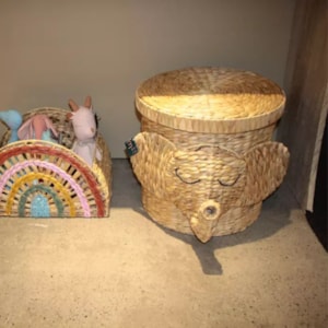 Cesto de Brinquedos de Rattan Elefante