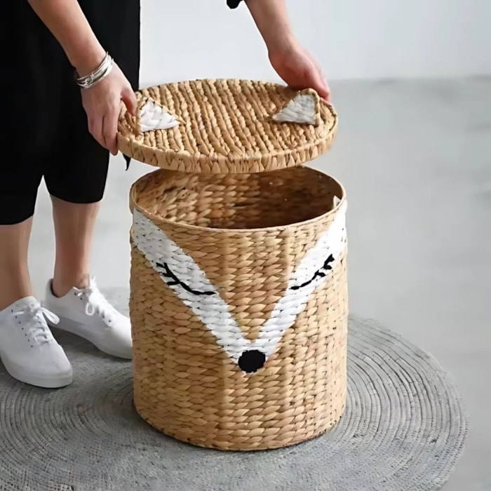 Cesto de Brinquedos de Rattan Raposa Pintada - Madel Home