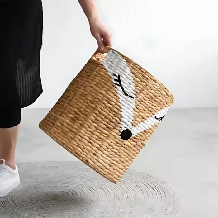 Cesto de Brinquedos de Rattan Raposa Pintada - Madel Home