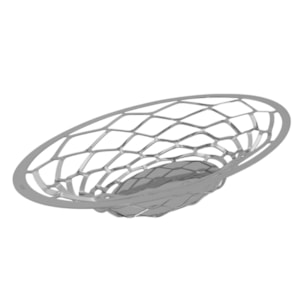 Cesto de Pão Fruteira em Inox Oval Grande Diamante Riva - 33cm