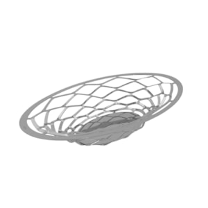 Cesto de Pão Fruteira em Inox Oval Médio Diamante Riva - 27cm