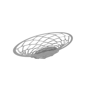 Cesto de Pão Fruteira em Inox Oval Pequeno Diamante Riva - 20cm