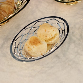 Cesto de Pão Fruteira em Inox Oval Pequeno Diamante Riva - 20cm