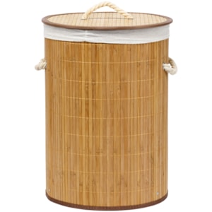 Cesto de Roupas de Bambu Natural com Tampa - 50cm