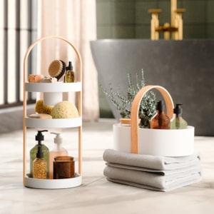 Cesto Organizador Bellwood Abs Umbra Branco Natural - 30,48cm
