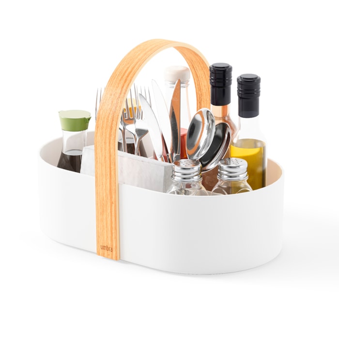 Cesto Organizador Bellwood Abs Umbra Branco Natural - 30,48cm - Madel Home