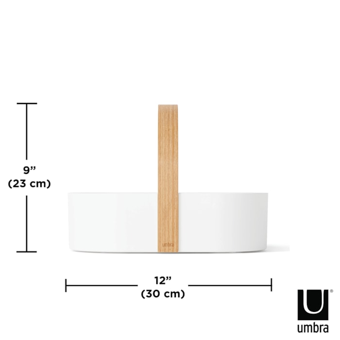 Cesto Organizador Bellwood Abs Umbra Branco Natural - 30,48cm - Madel Home