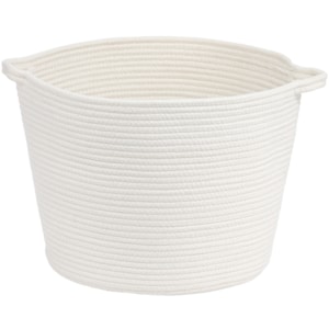 Cesto Organizador de Poliéster e Algodão Branco - 42cm