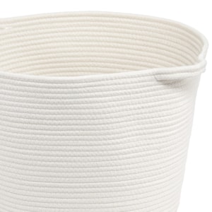 Cesto Organizador de Poliéster e Algodão Branco - 42cm