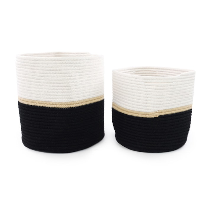 Cesto Organizador Decorativo Duo em Poliéster - 26cm - Madel Home